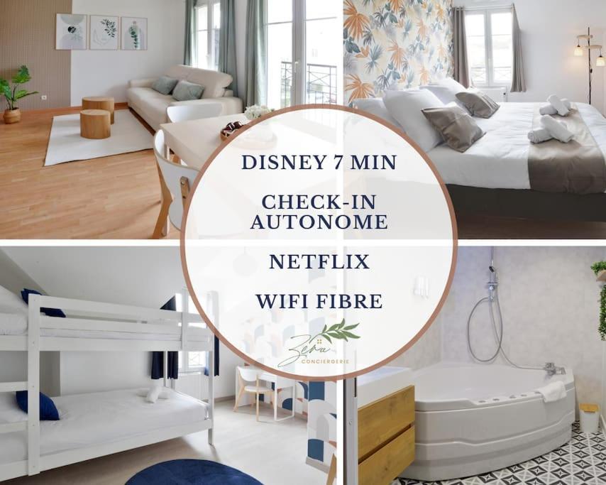 דירות באילי-רומאינוויליירס Sesame Duplex Disneyland Paris Netflix 6 Personnes Et 1 Bebe Avec Parking מראה חיצוני תמונה